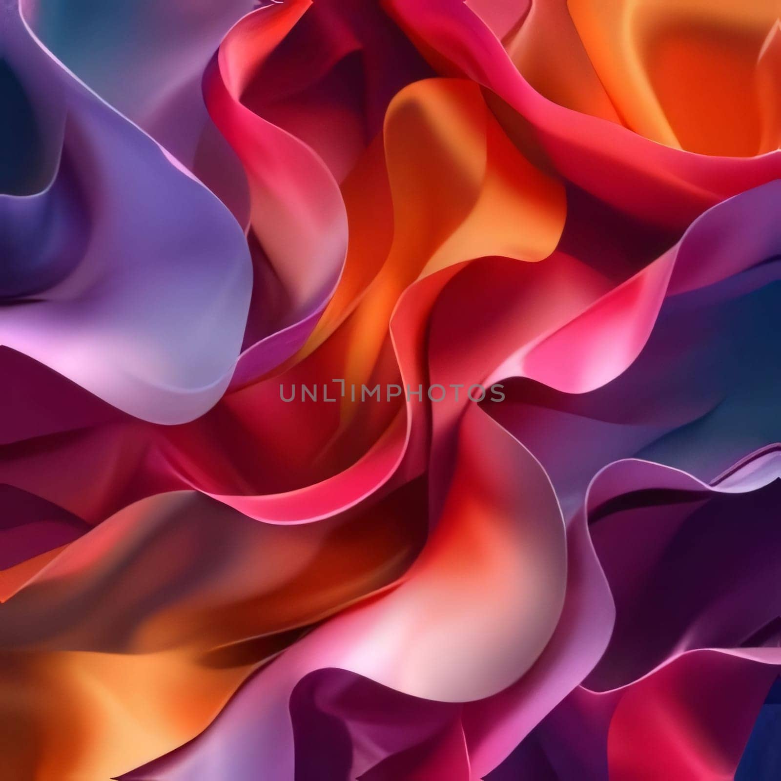 abstract background with multicolored silk drapery. 3d render by ThemesS