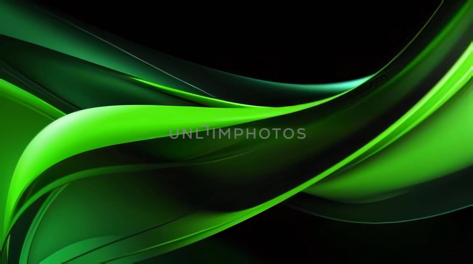 Abstract background design: abstract green background with smooth lines in it. 3d render