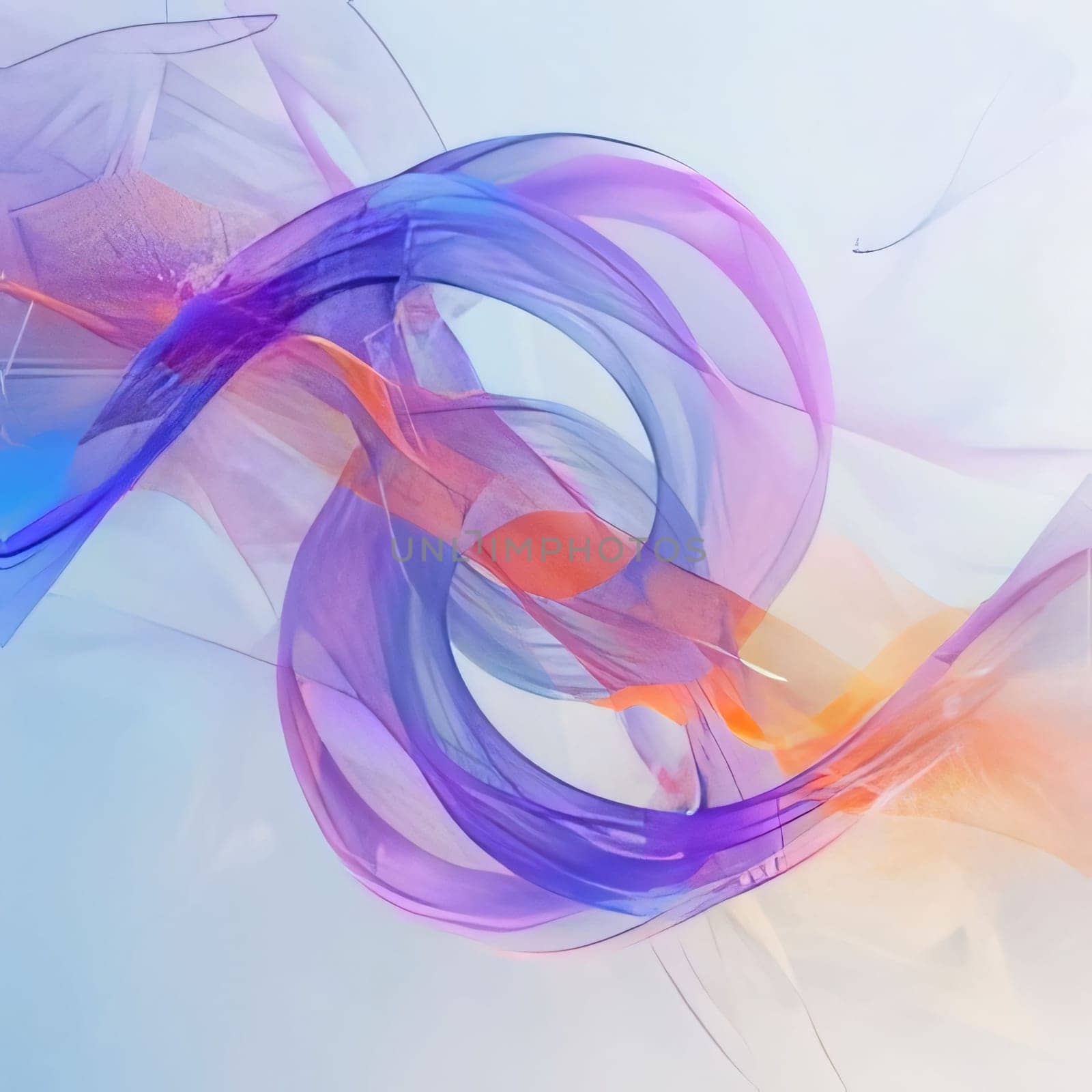 abstract background with blue and orange ribbons on a white background by ThemesS