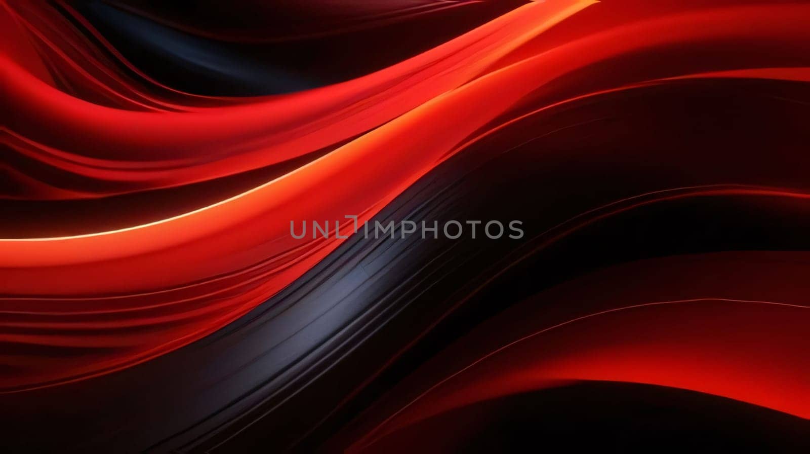 Red and black abstract wavy background. 3d rendering, 3d illustration. by ThemesS