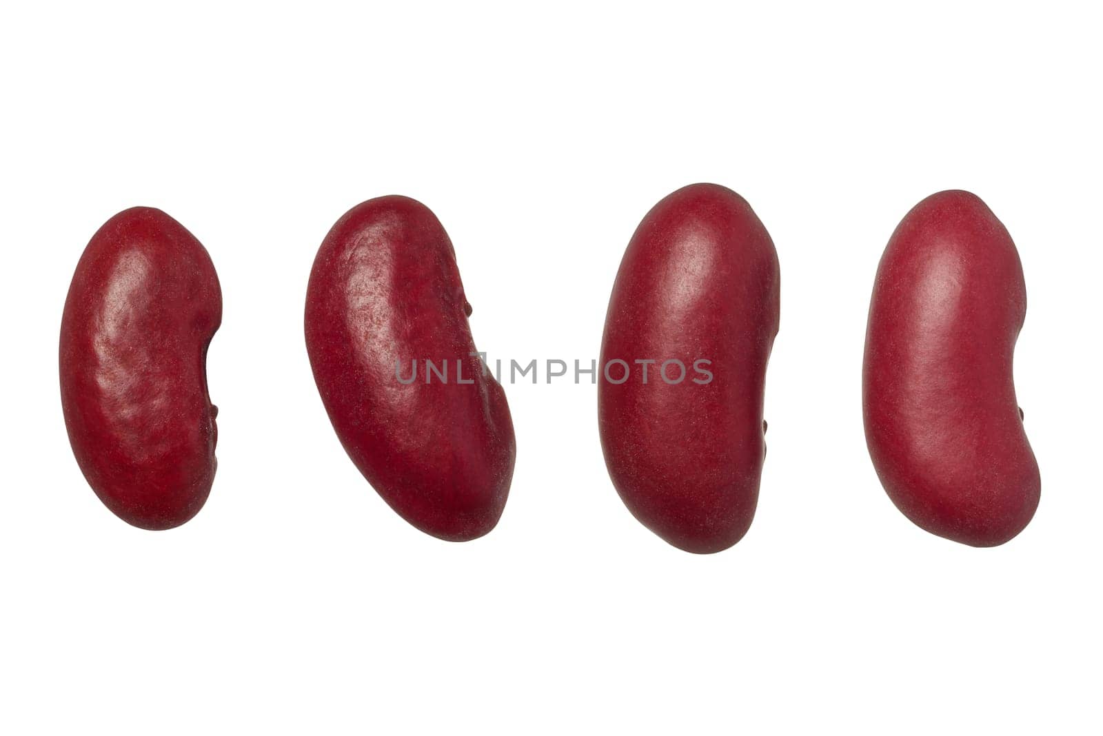 Raw brown beans on isolated background, top view