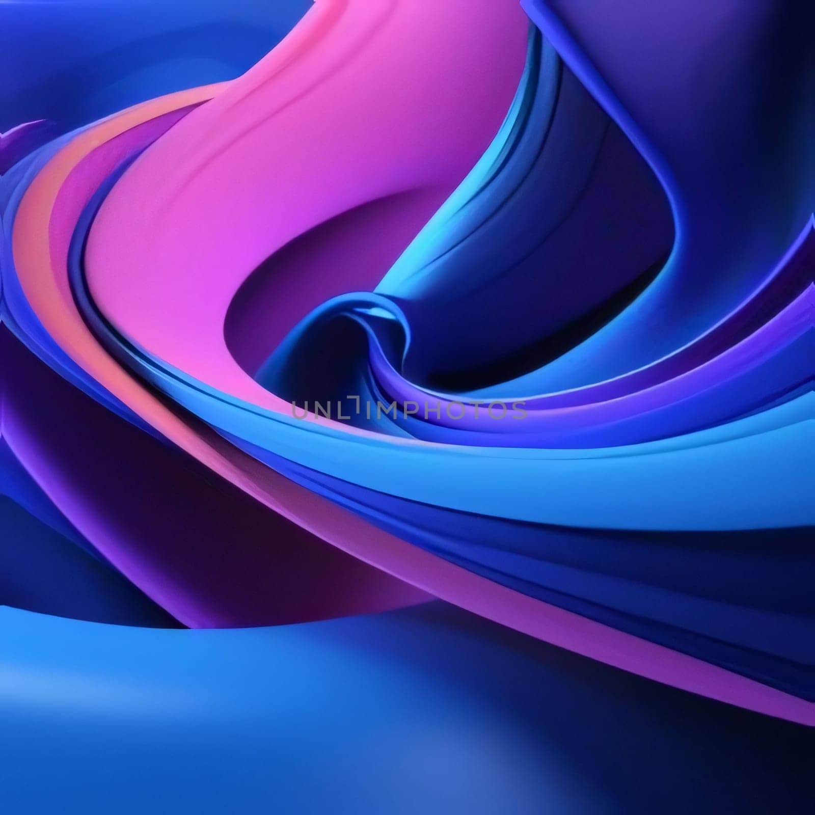 abstract background with blue, purple and violet waves. 3d render by ThemesS