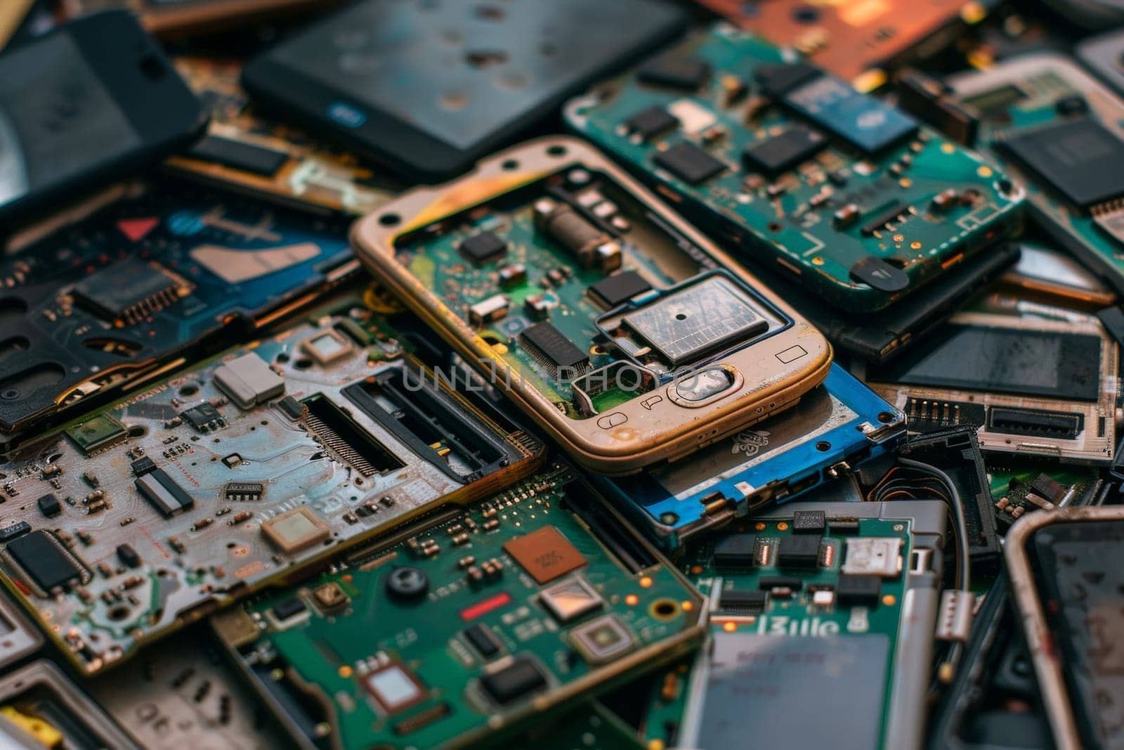 Electronic waste, Waste from electronic and industrial boards.