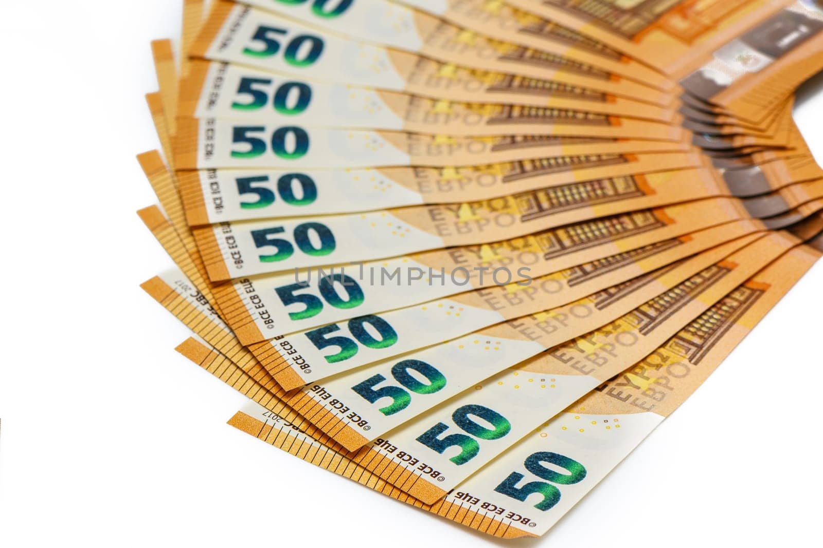 European money cash with 50 euros bills, top view 1 by Mixa74