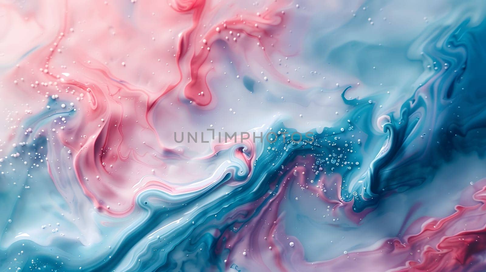 Liquid art pink and blue marble pattern resembling wind waves by Nadtochiy