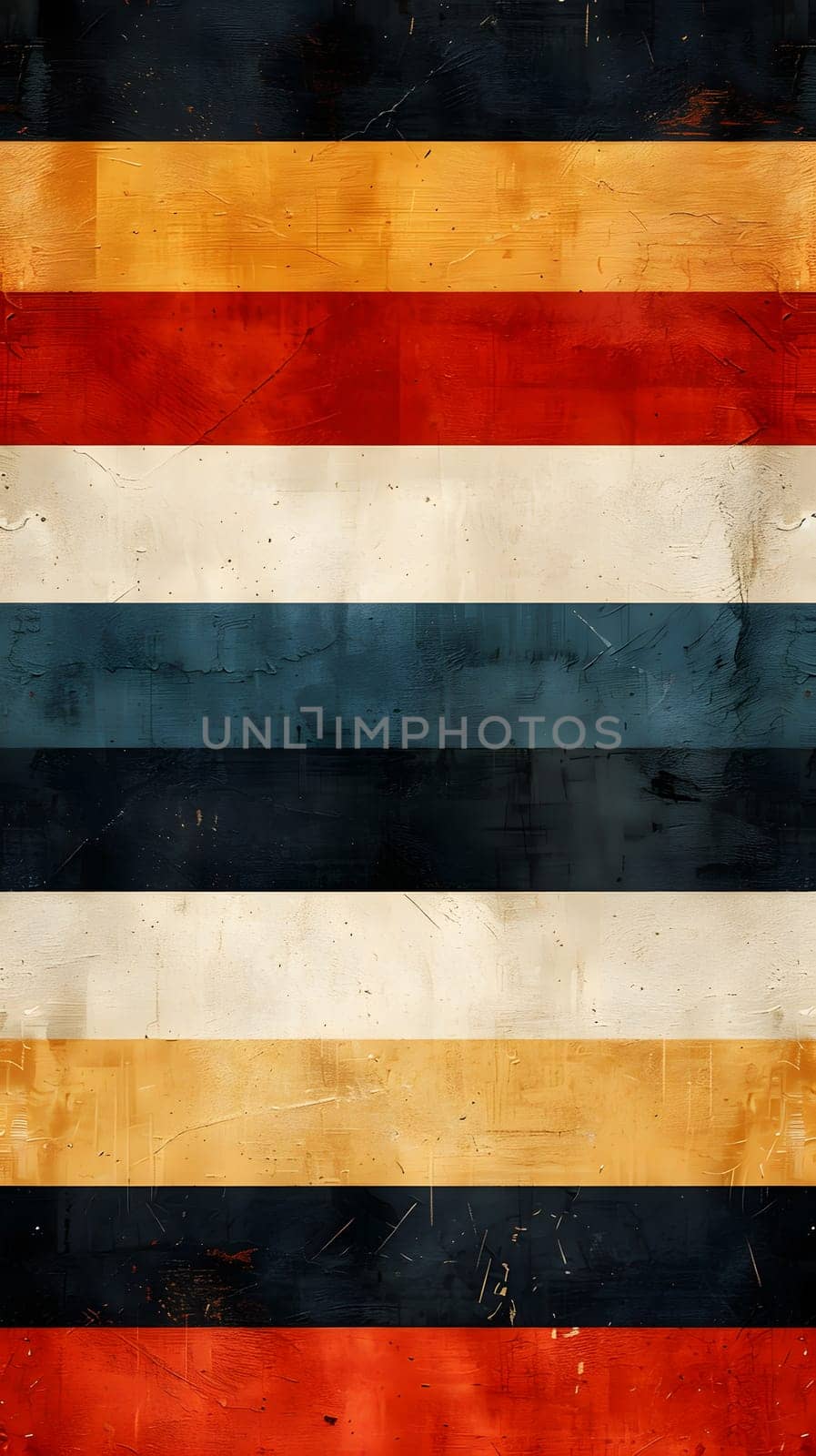 Closeup of a wooden flag with brown and orange parallel rectangular stripes by Nadtochiy