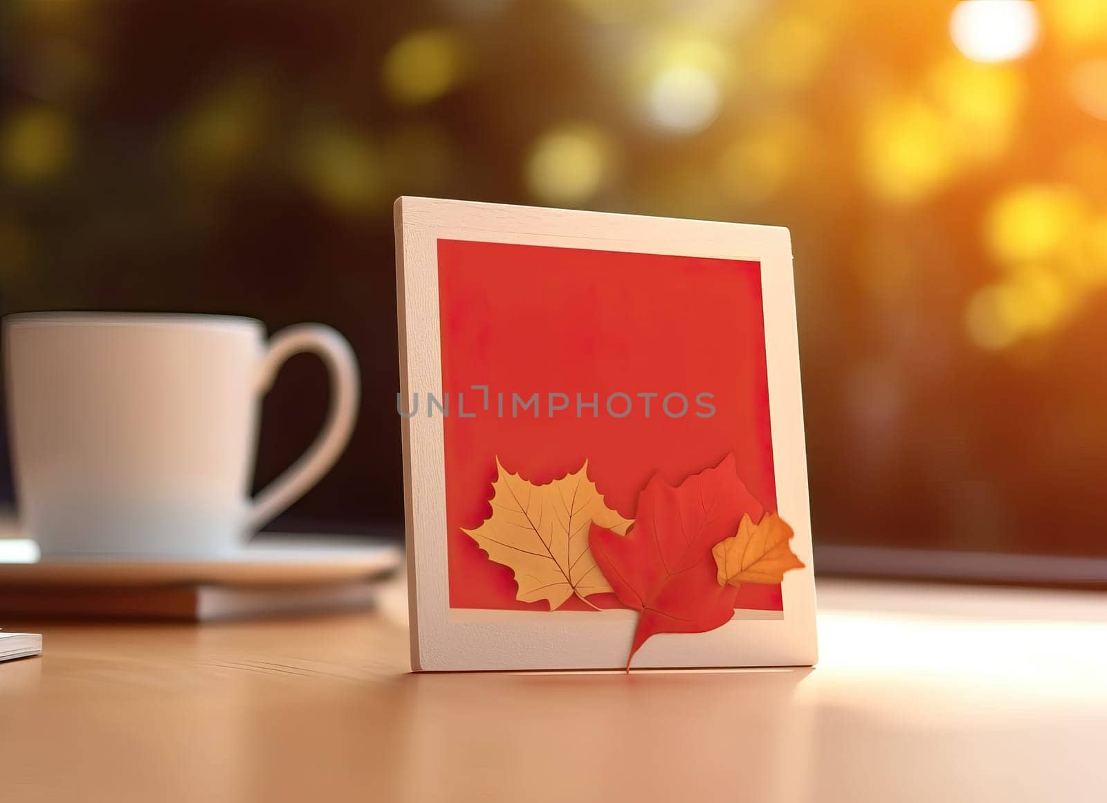 A card featuring a detailed image of a leaf.