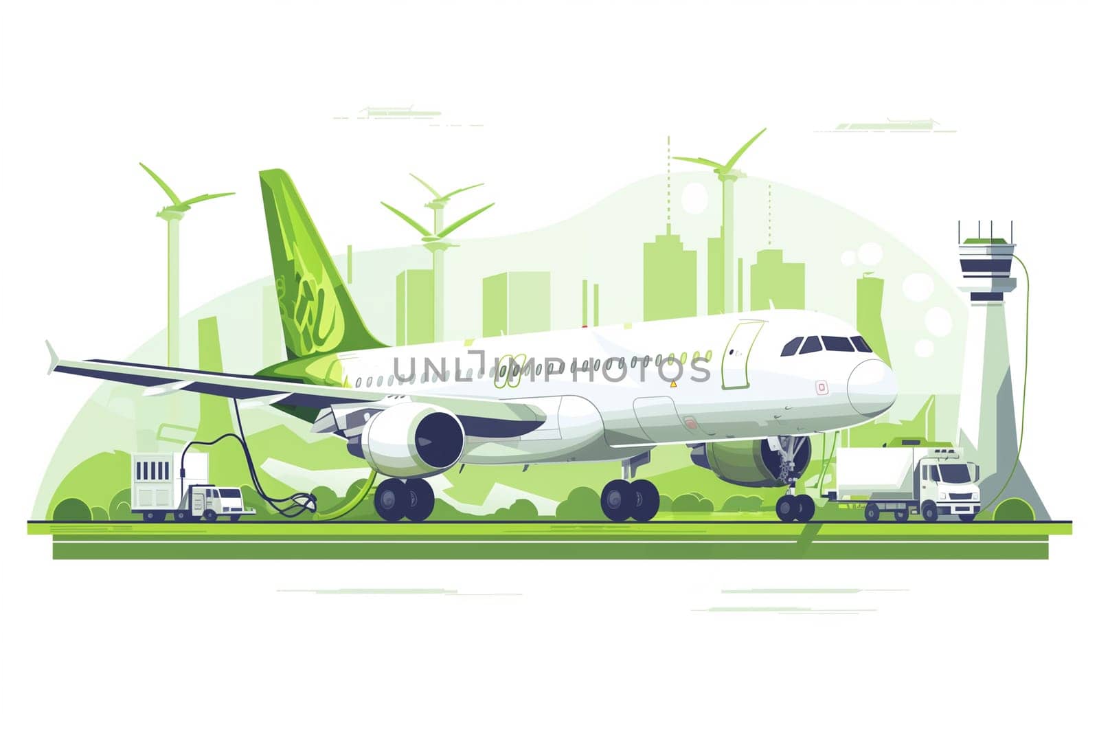 Green Energy Concept With Airplane at Eco-Friendly Airport During Daytime by Sd28DimoN_1976