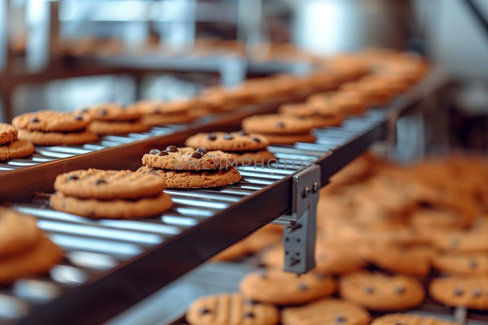 Rows of Cookies on Conveyor Belt by Sd28DimoN_1976