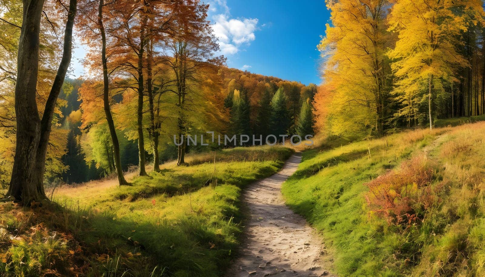 Autumnal Majesty Vibrant Forest Colors and Tranquil Mountain Landscapes