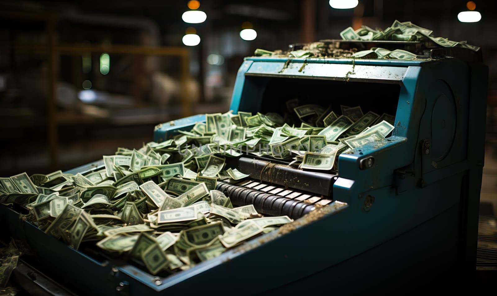 Automated machine with visible money inside.