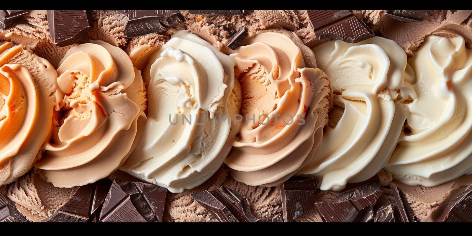 Ice Cream Top View Textured Surface Background. Soft Gelato Full Frame Banner Wallpaper by iliris
