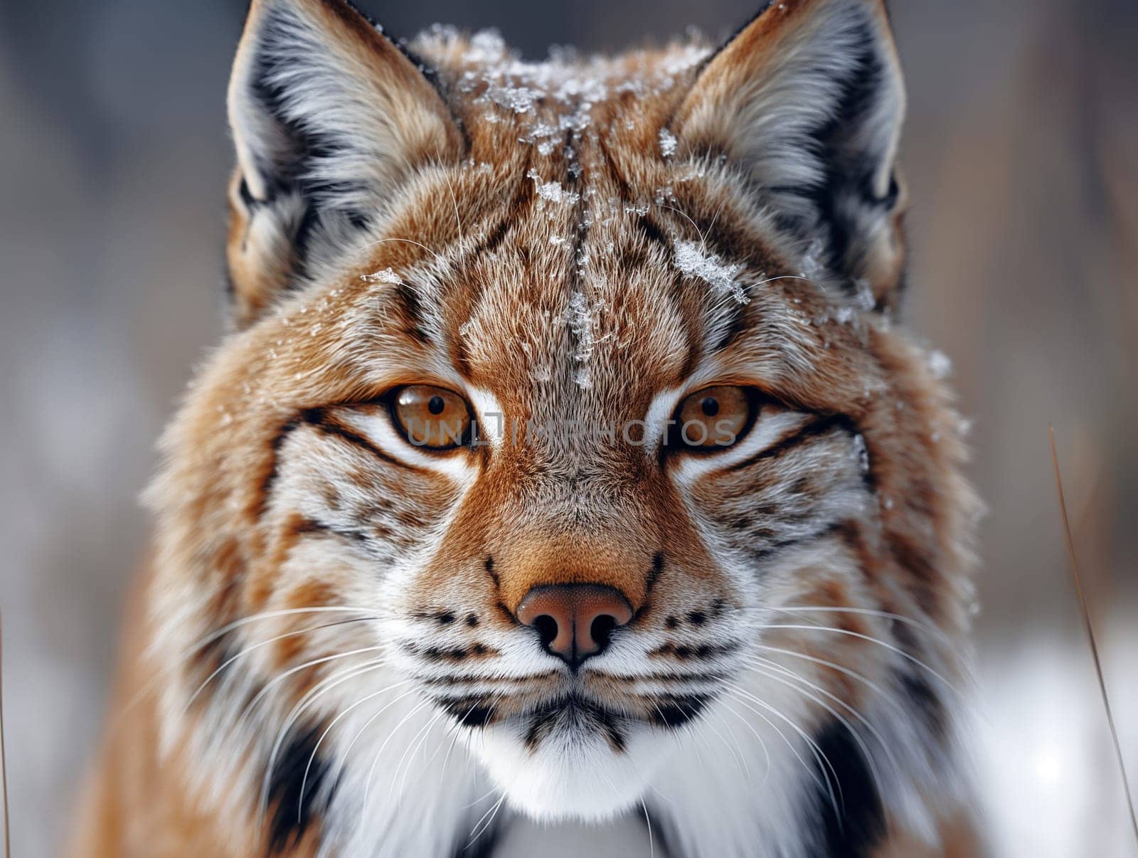 A wild eurasian lynx in nature