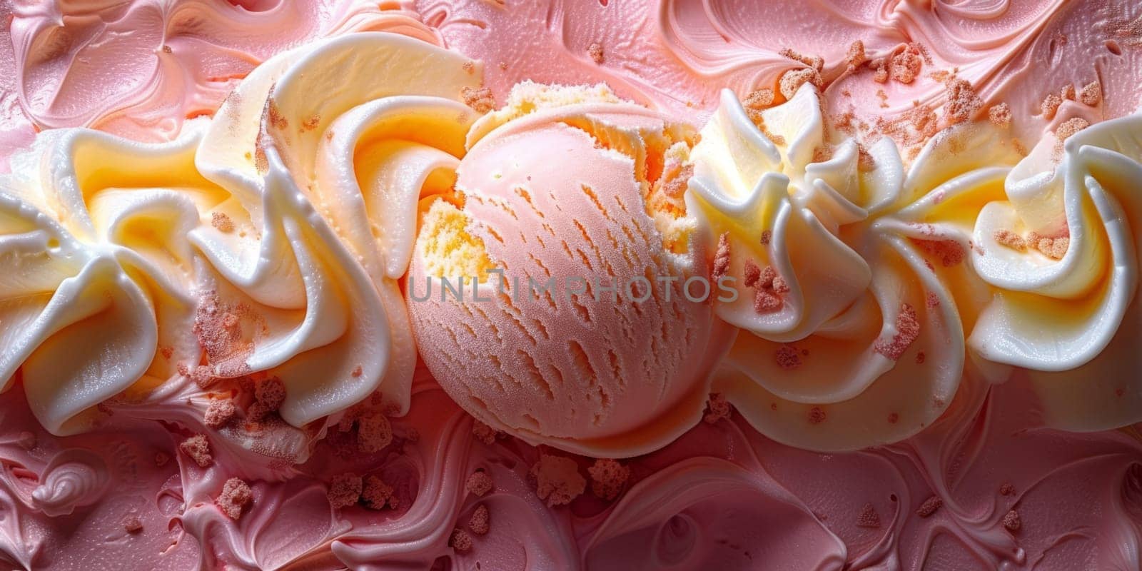 Creamy Ice Cream Sorbet Texture. Sweet Gelato Dessert Presentation Background. Ai generated