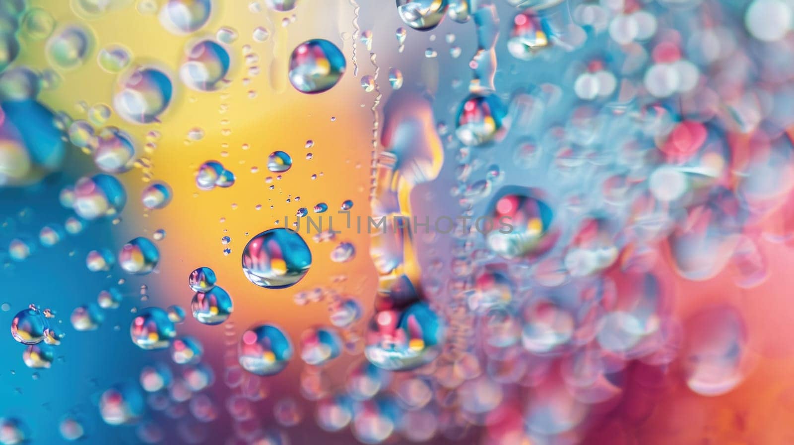 The blurry image captures the atmosphere as rain drops cling to a window, creating a pattern of circles. The organism provides a unique perspective on the astronomical object outside AIG50