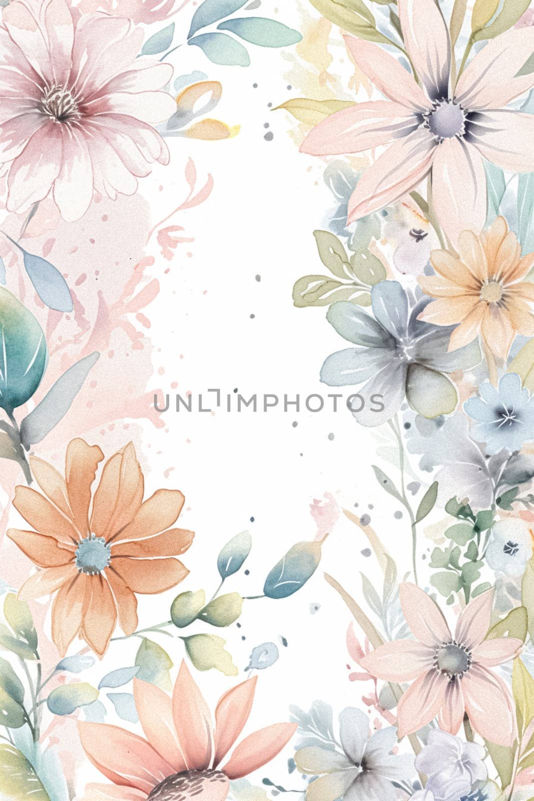 Floral fine art, romantic flowers in soft pastel colours, evoking a sense of tranquility and natural beauty, printable art by Anneleven