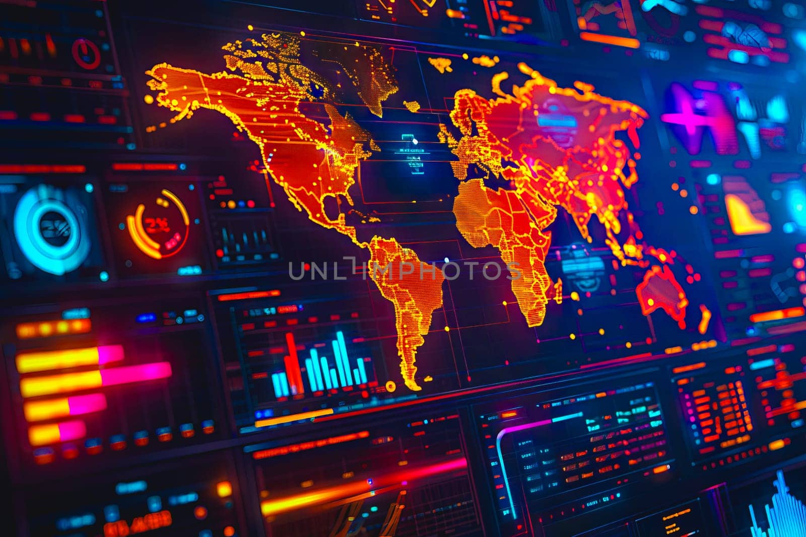 Diagram Scientific information futuristic and Technological Dashboard Map by Manastrong