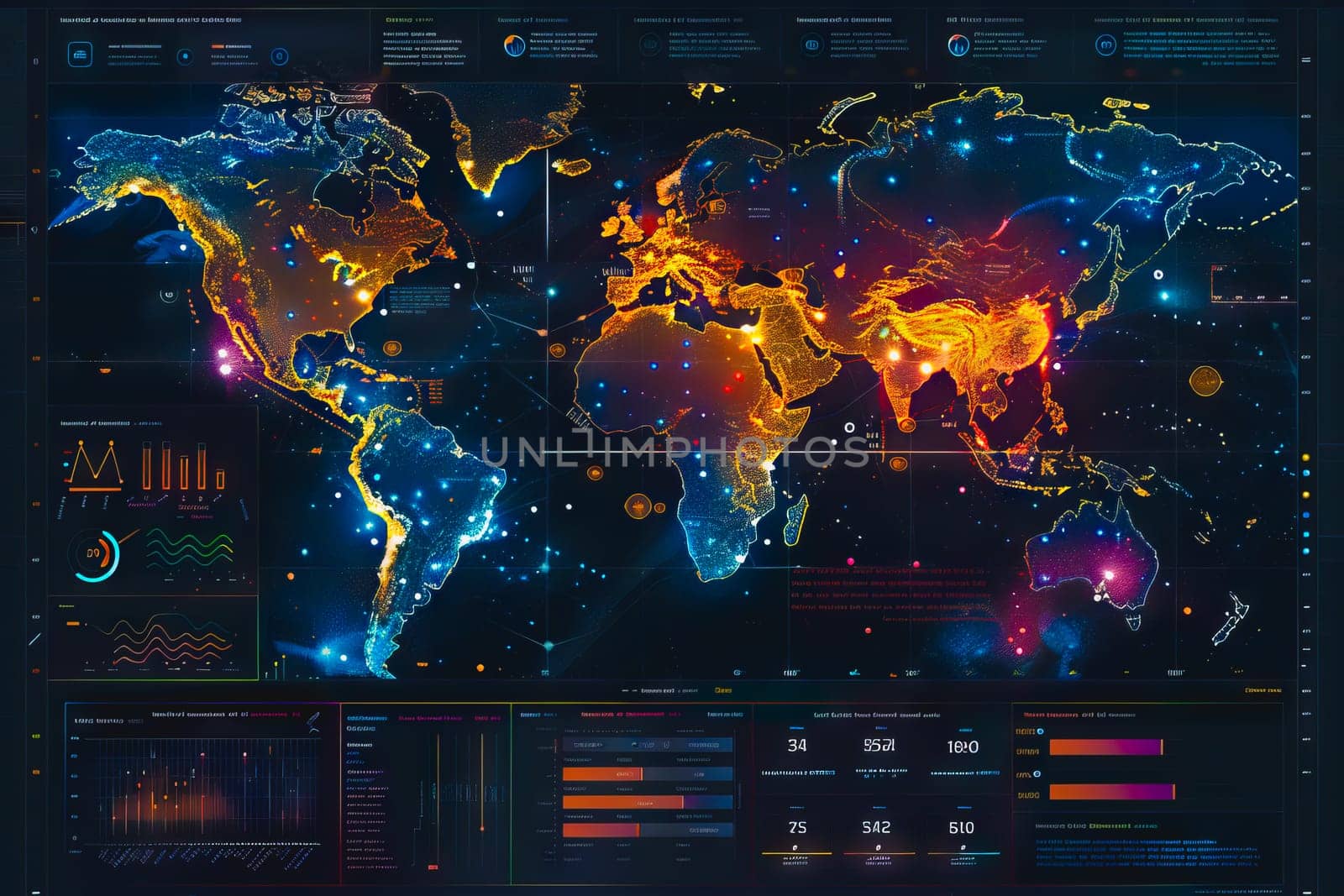 Diagram Scientific information futuristic and Technological Dashboard Map by Manastrong