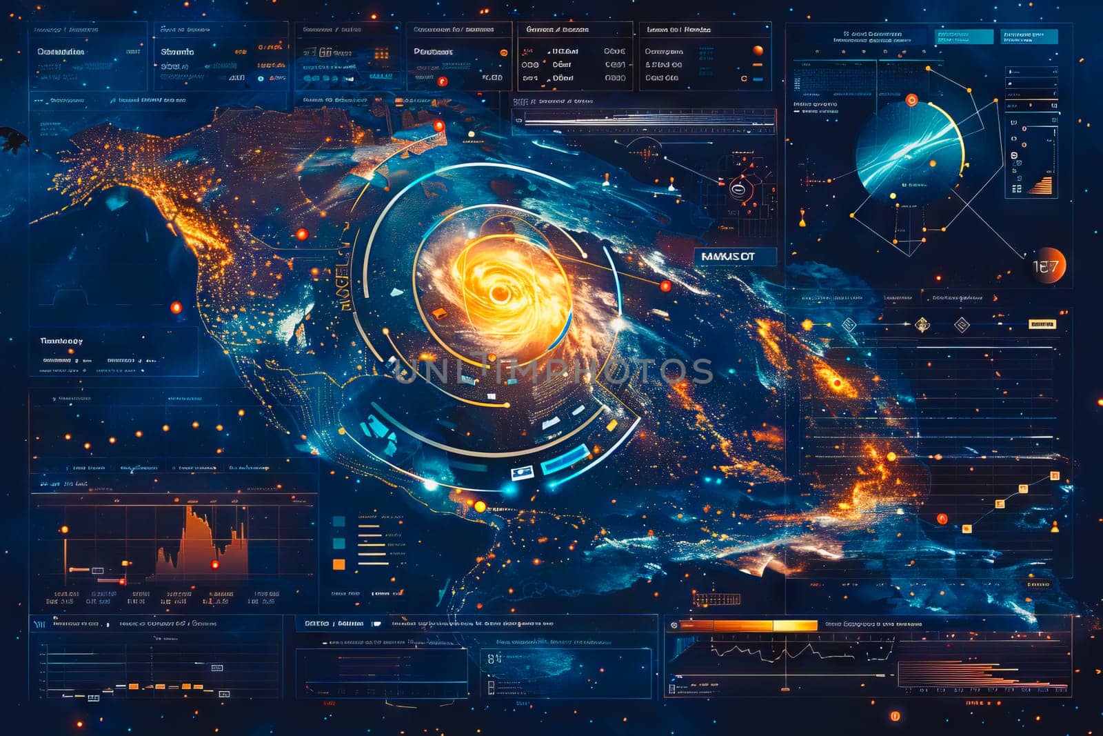 Diagram Scientific information futuristic and Technological Dashboard Map by Manastrong