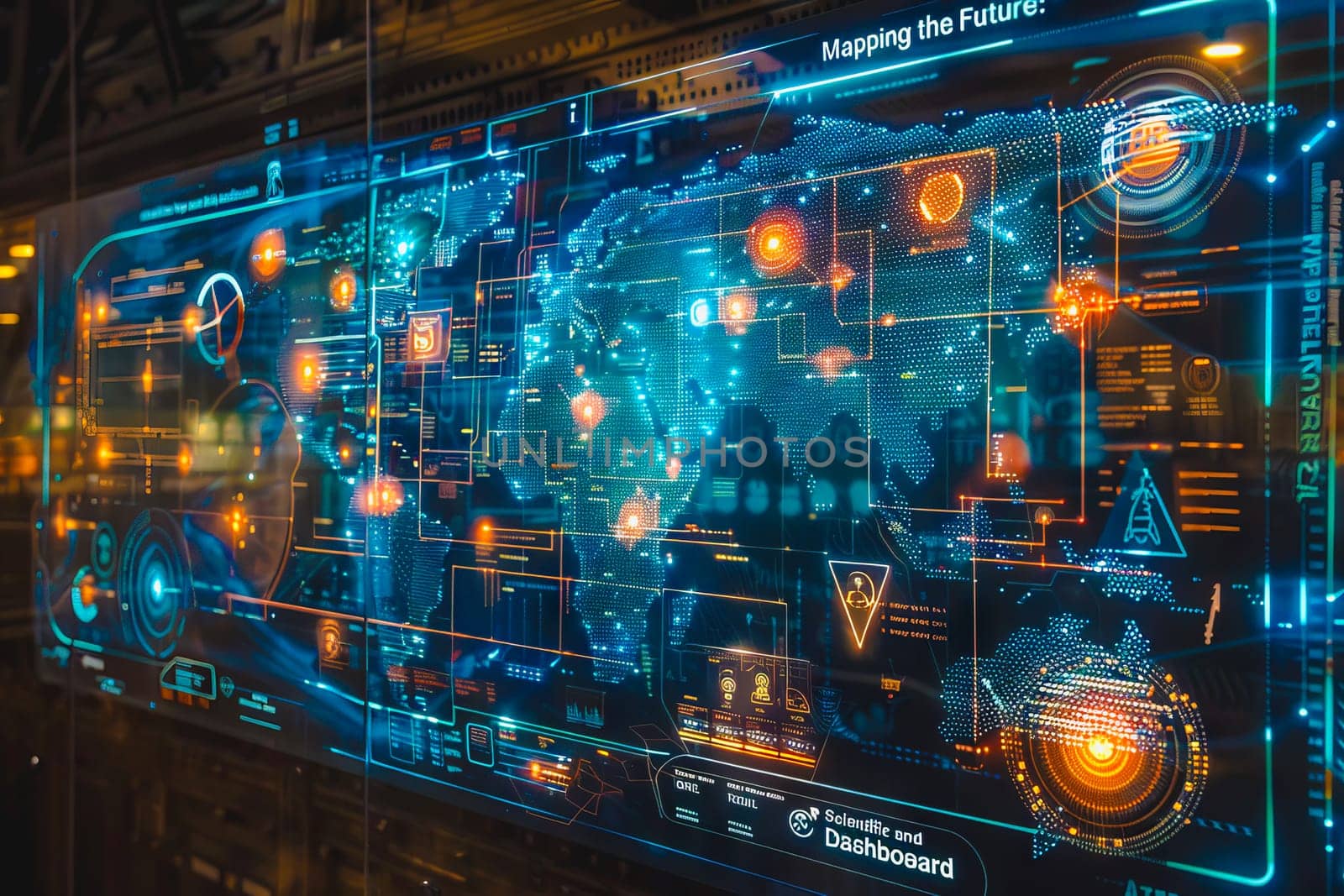 Diagram Scientific information futuristic and Technological Dashboard Map by Manastrong