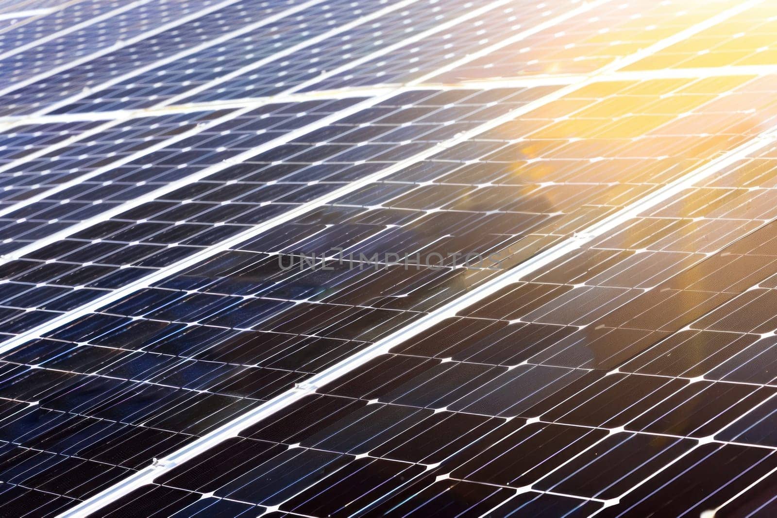 A close up of a solar panel with a sun shining on it by golfmerrymaker