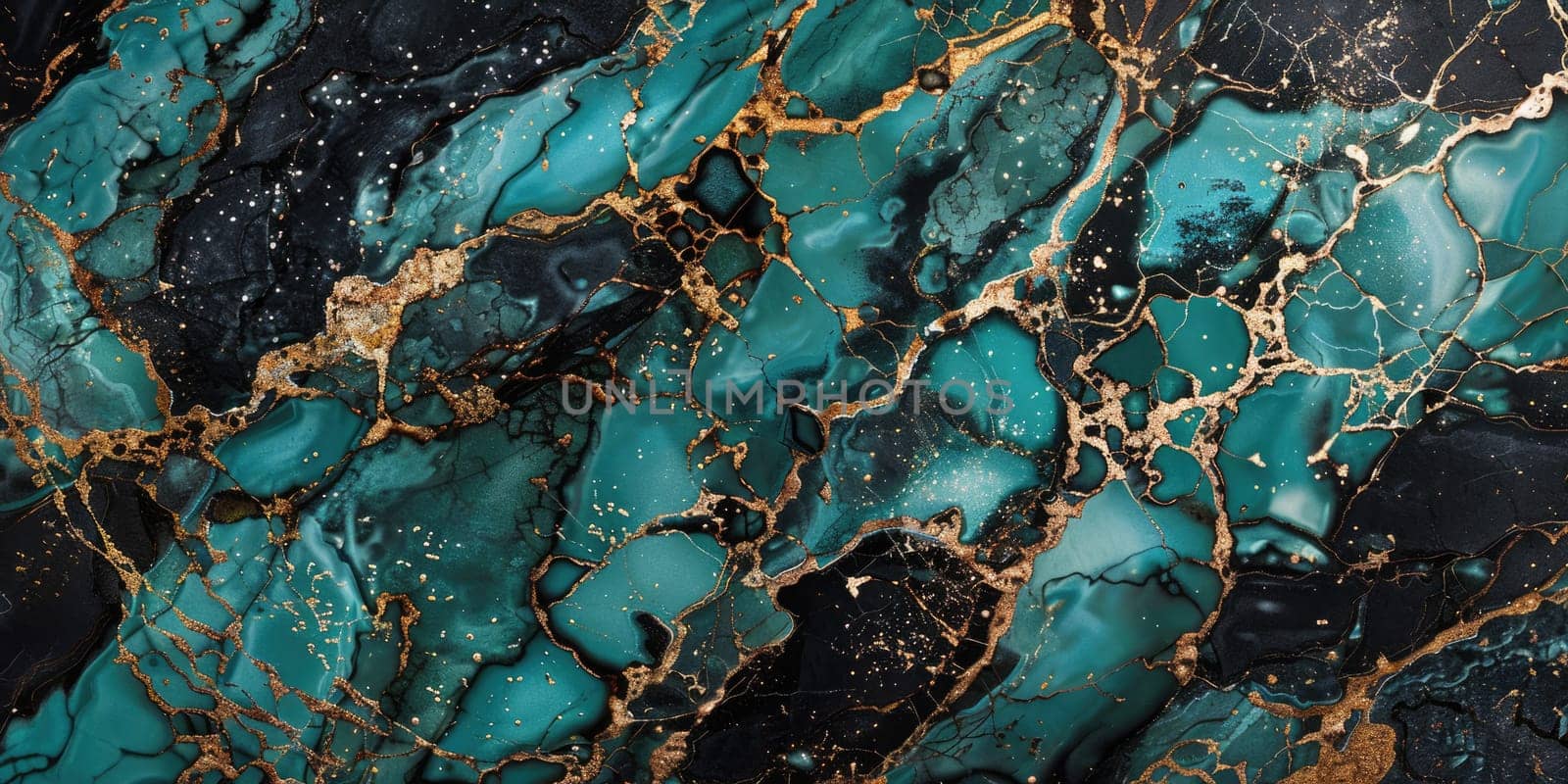 Teal and gold marble texture with veins AIG51A.