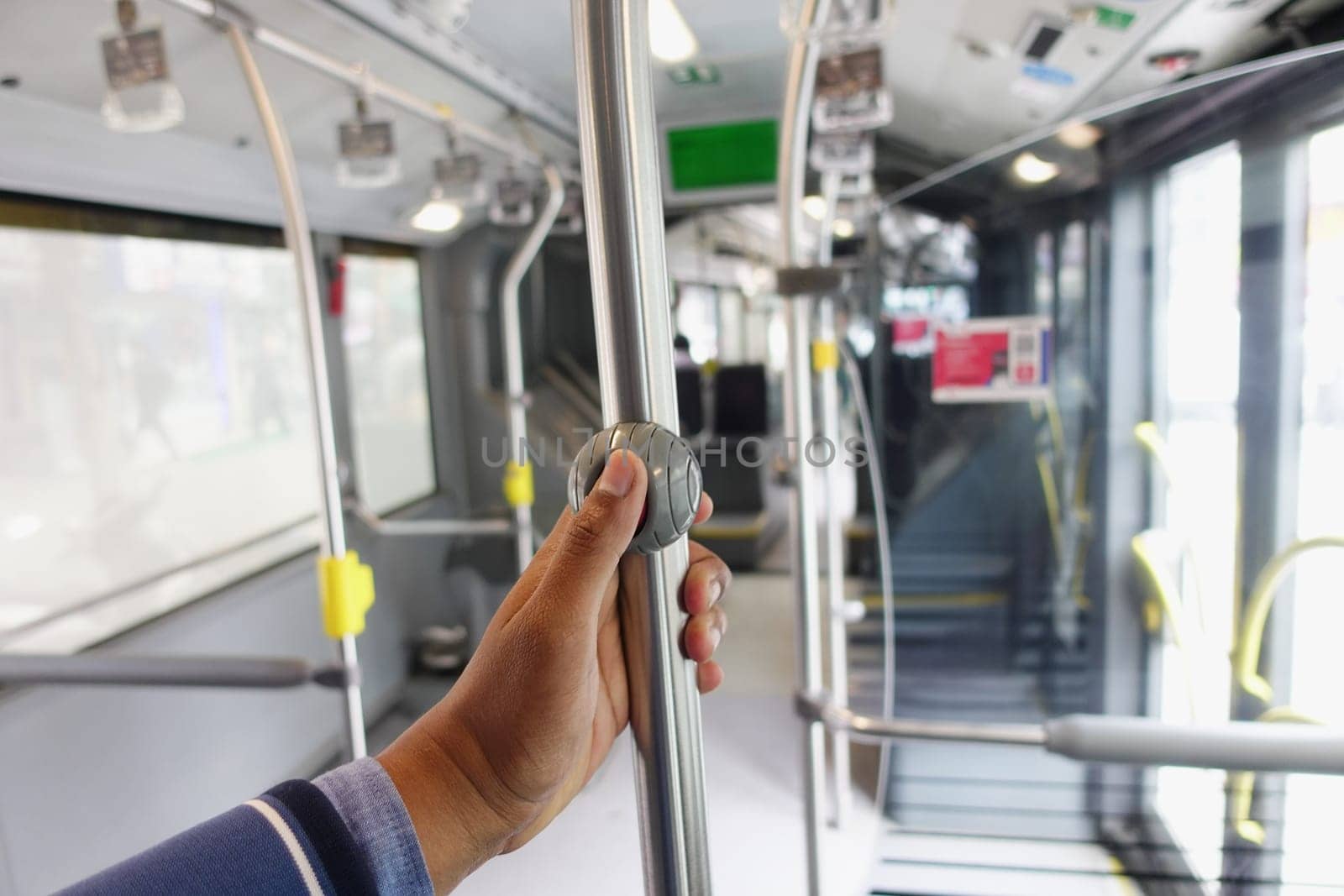 Closeup of Bus bell switch for stop inside the public bus by towfiq007