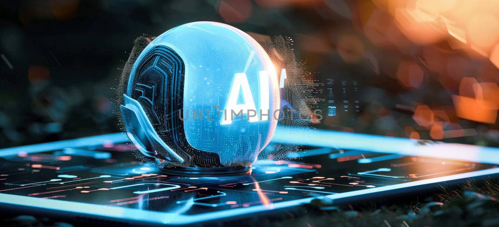 Interact with AI artificial intelligence brain processor in concept of AI artificial intelligence engineering, big data and AI machine learning to use generative AI for business support. LLMs
