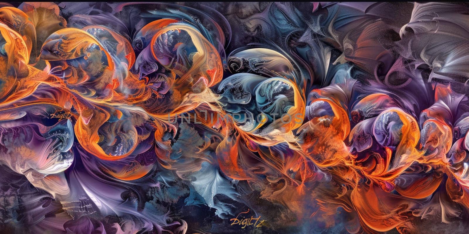 Abstract painting with vibrant colors and a sense of movement. AIG51A.