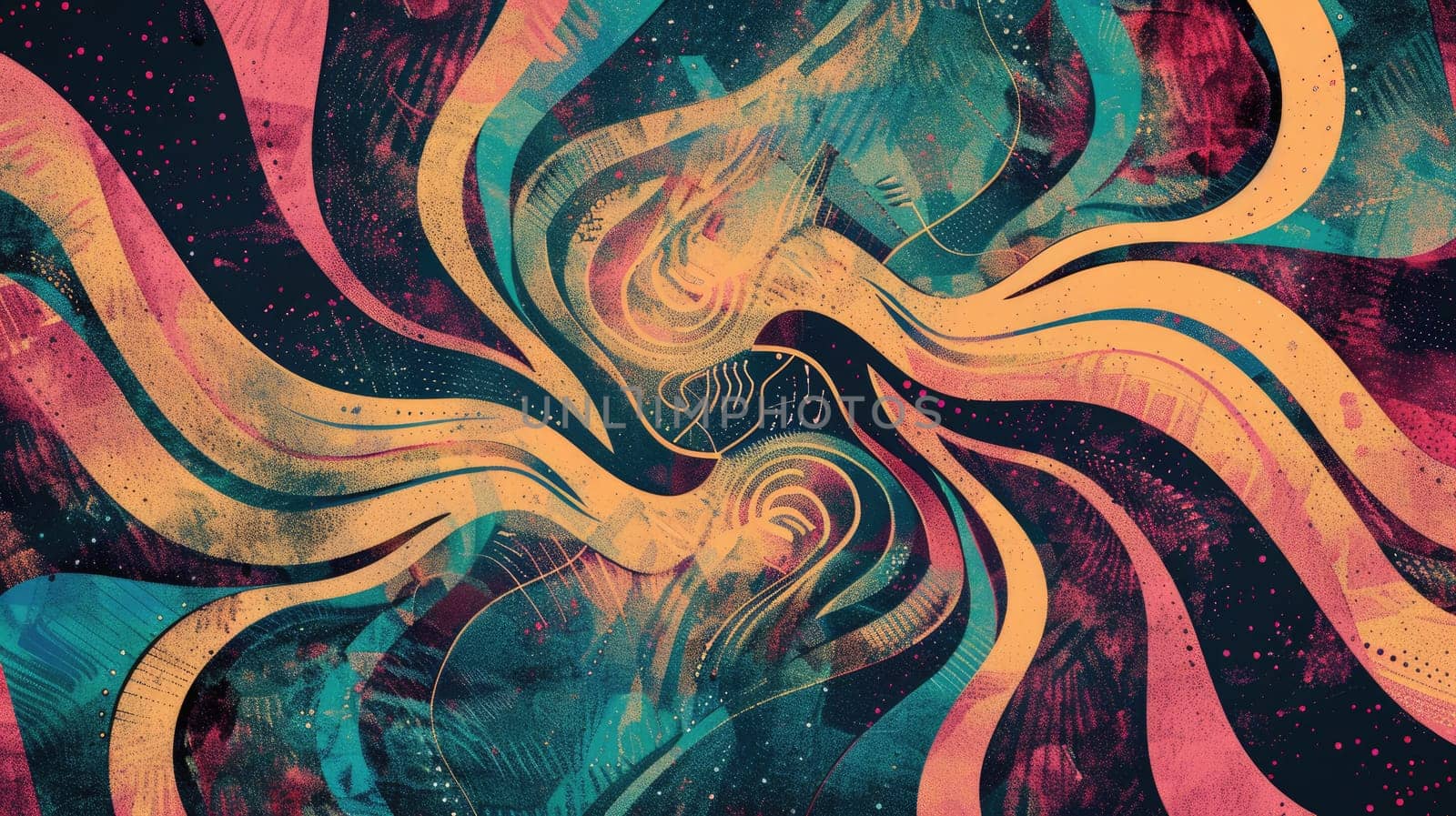 psychedelic painting of intertwined snakes AIG51A.