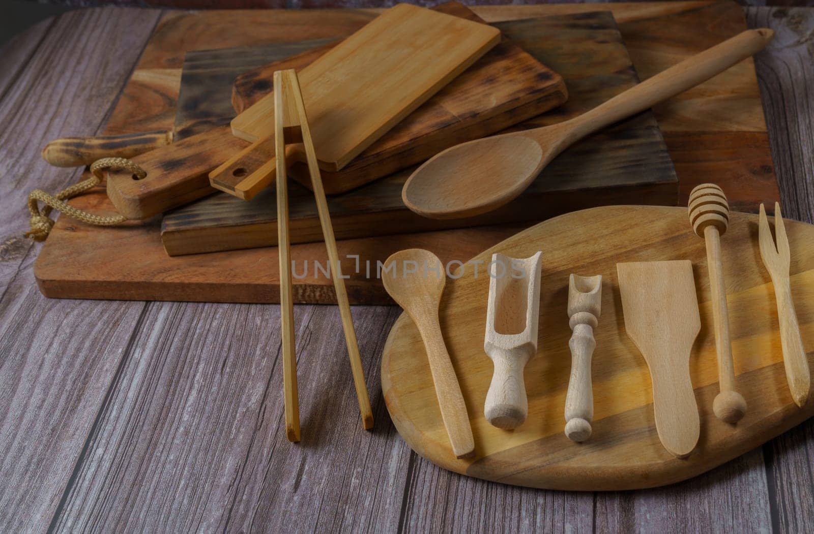different types of wooden utensils used in the kitchen by joseantona