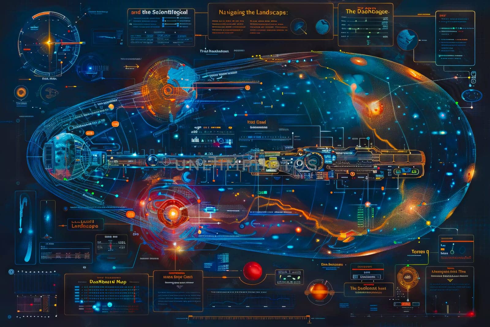 Diagram Scientific information futuristic and Technological Dashboard Map by Manastrong