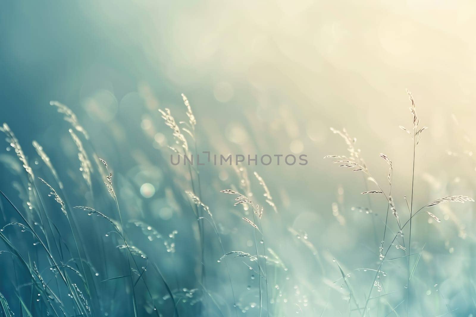 Close-up of grass field with morning dew AIG51A.