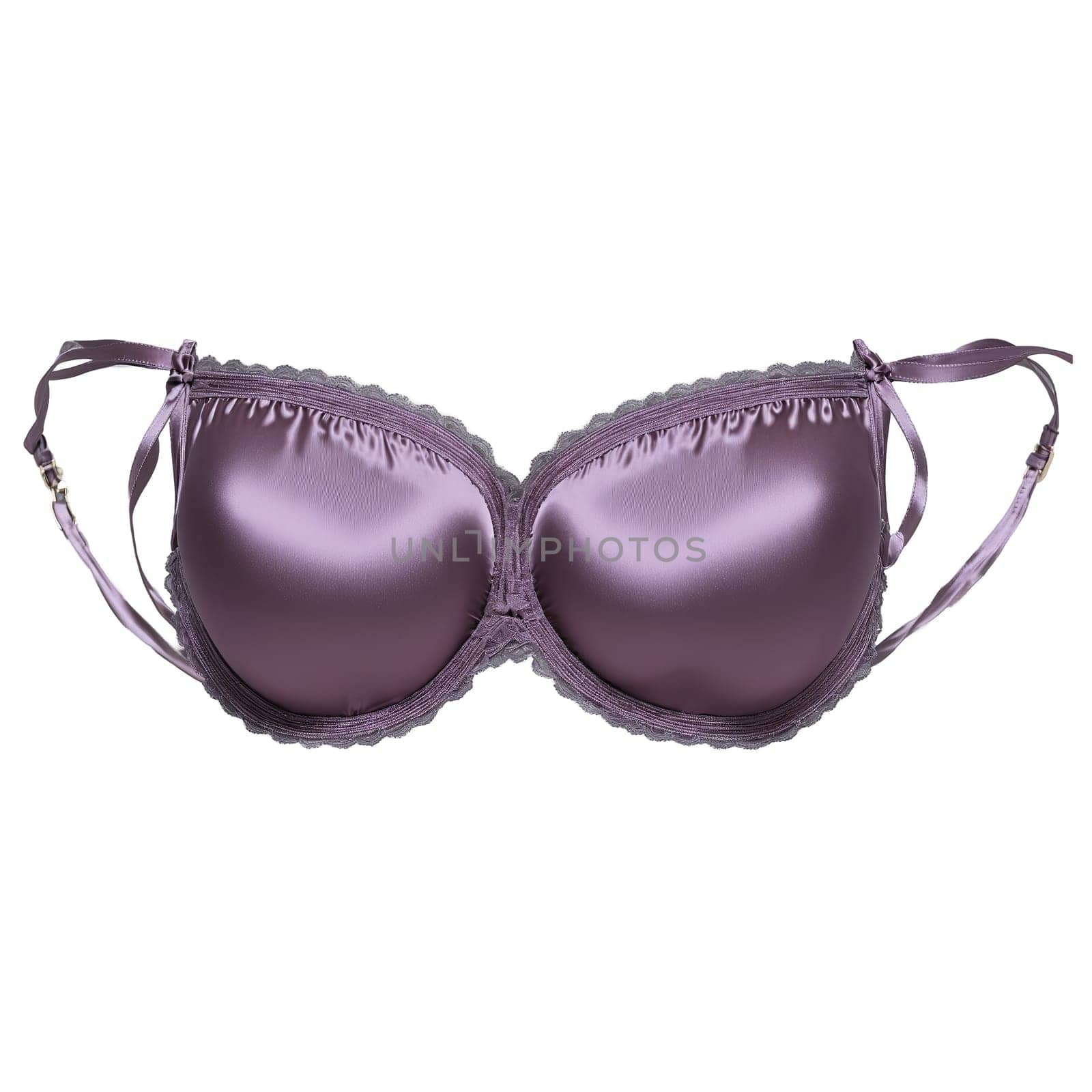 Romantic Mauve Satin Bra A romantic mauve satin bra with a soft feminine color showcasing by panophotograph