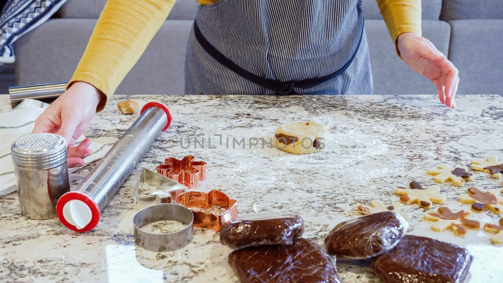 Baking Christmas Gingerbread Cookies in a Modern Kitchen by arinahabich