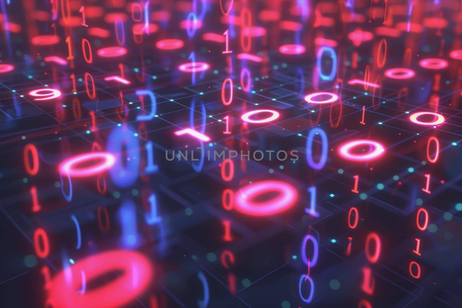 digital data stream background with binary code the flow information of cyber security technology. by Manastrong
