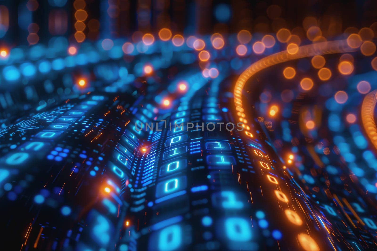digital data stream background with binary code the flow information of cyber security technology