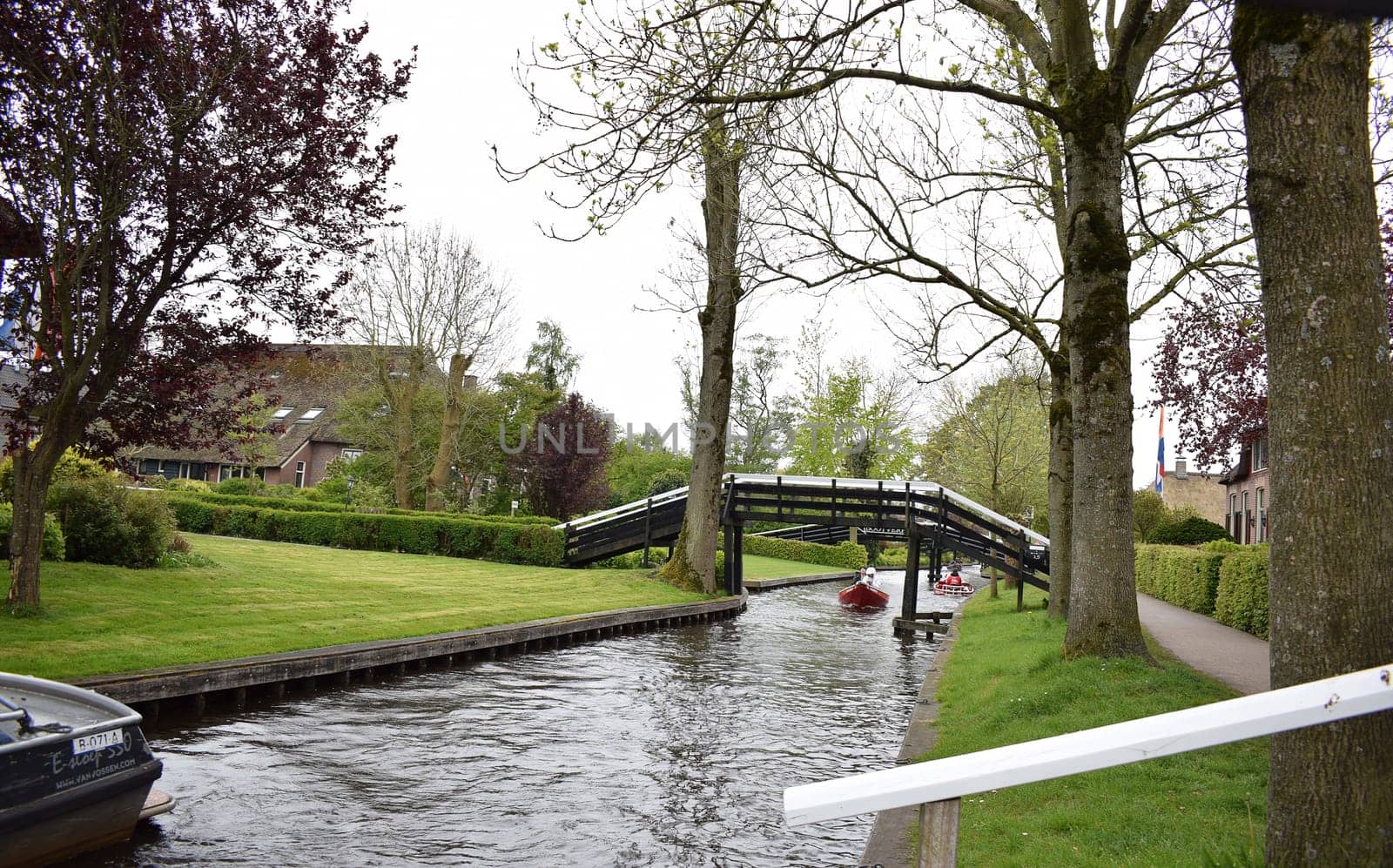 GIETHOORN, NETHERLANDS, April, 27, 2024, Beautiful village much loved by tourists. High quality photo