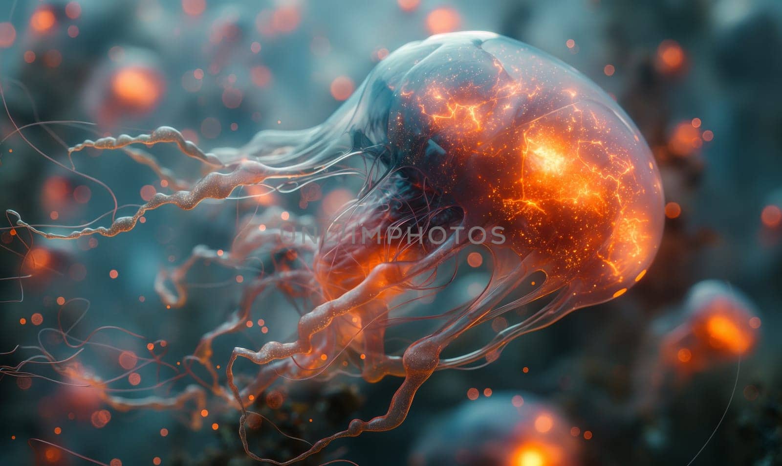 Jellyfish Among Bubbles. Generative AI by Fischeron