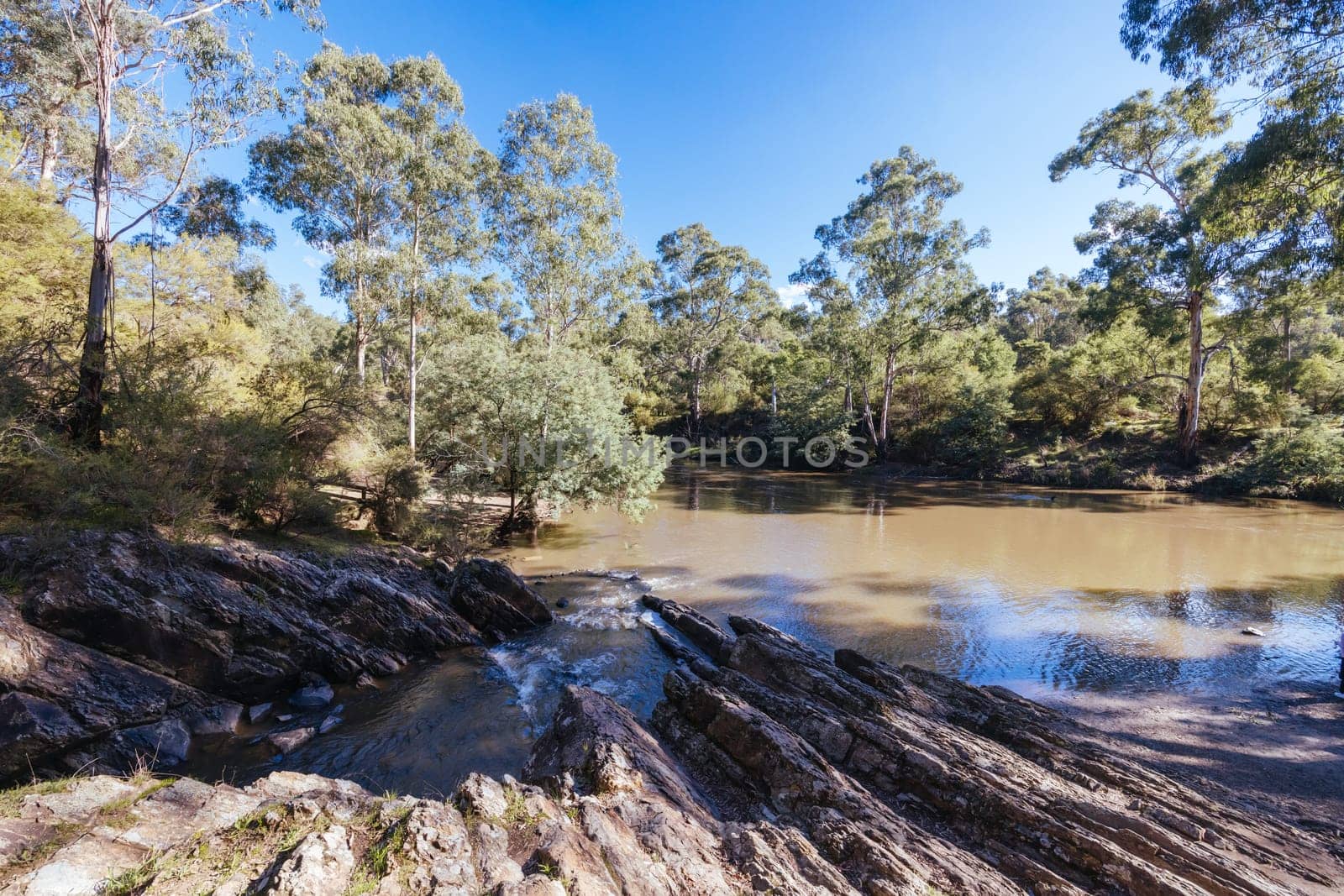 Pound Bend Tunnel in Warrandyte State Park and Pound Bend Reserve on a cool autumn day in Warrandyte, Victoria, Australia.