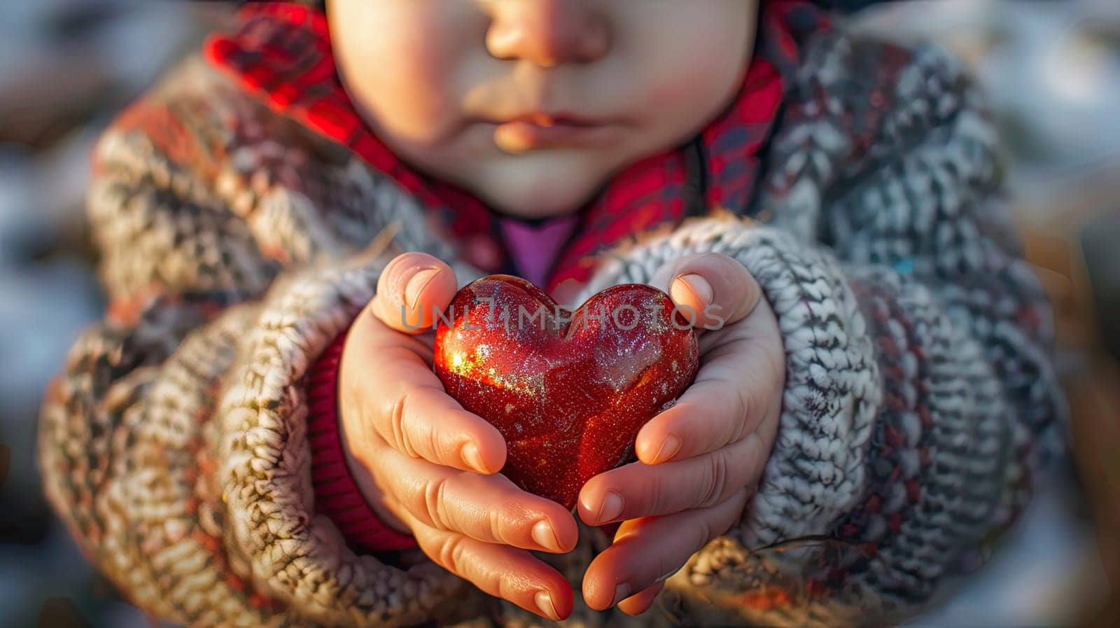 Heart in the hands of a child. Selective focus. by yanadjana