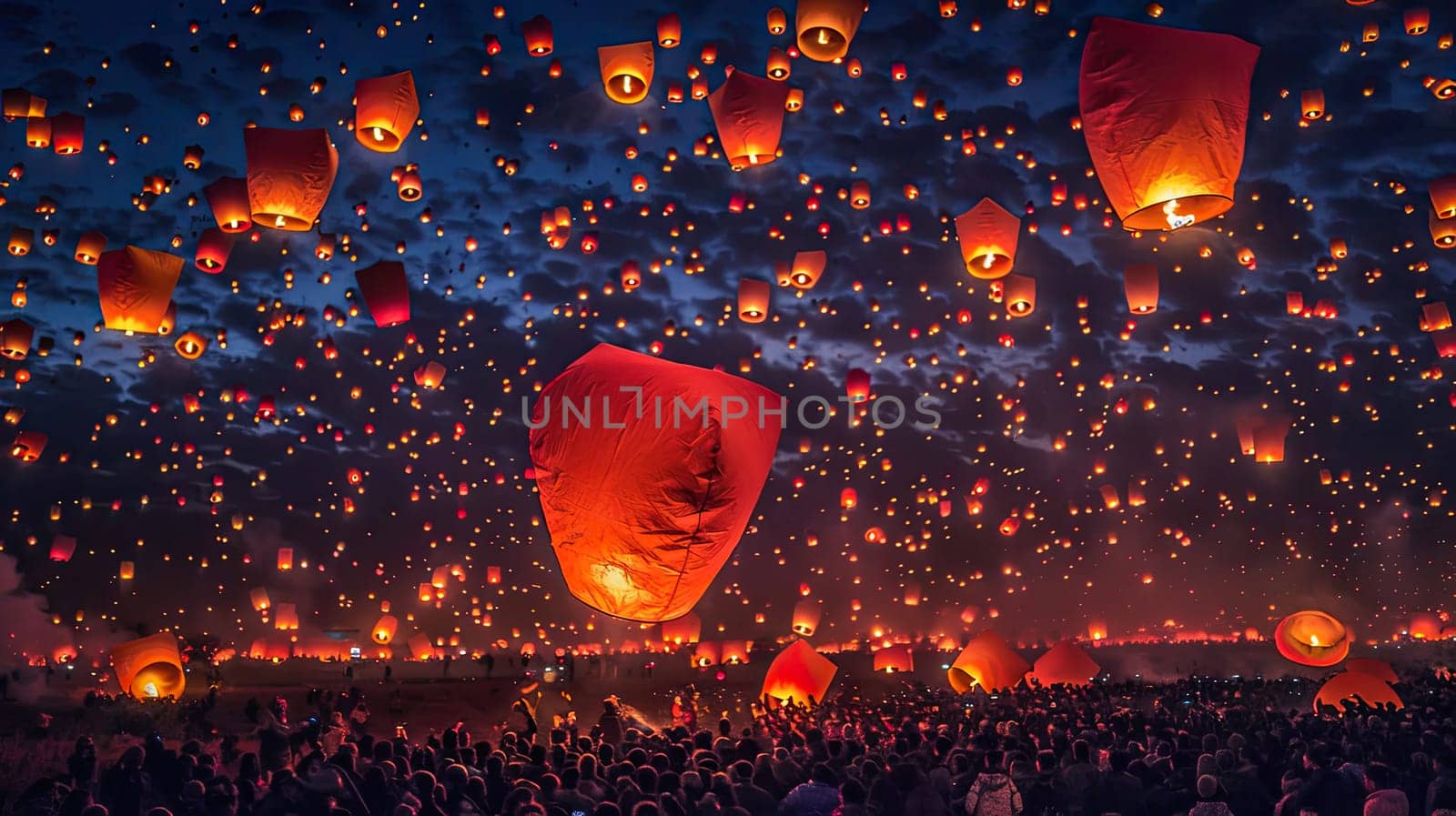 Lantern Festival in China sky. Selective focus. by yanadjana