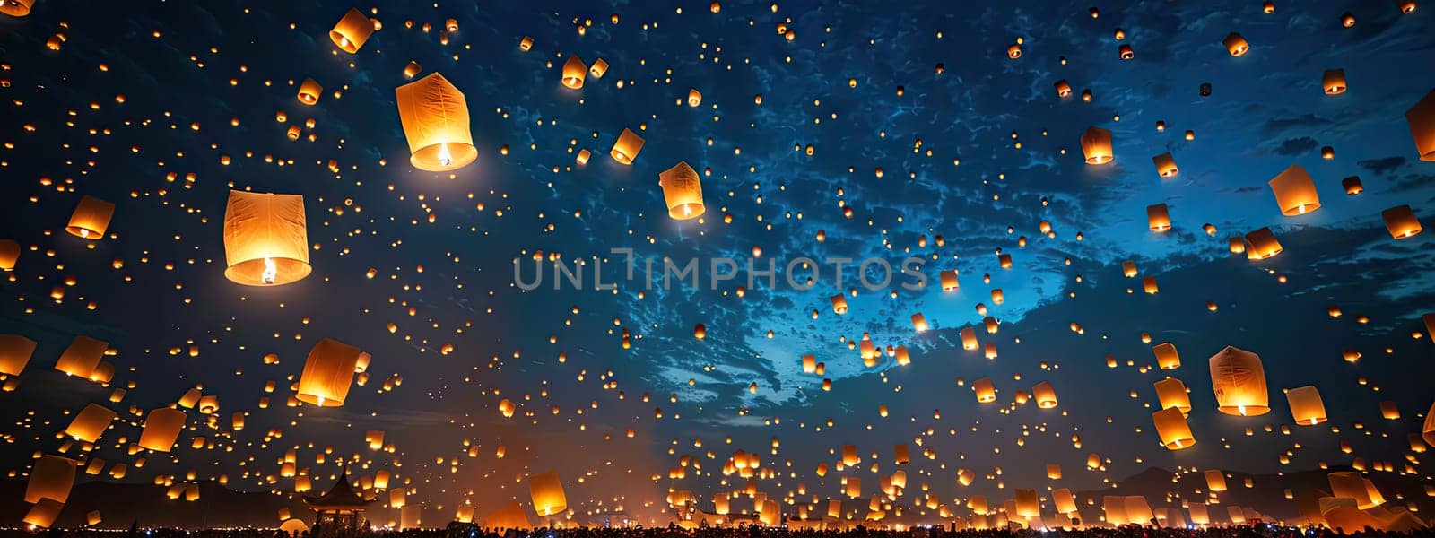 Lantern Festival in China sky. Selective focus. by yanadjana