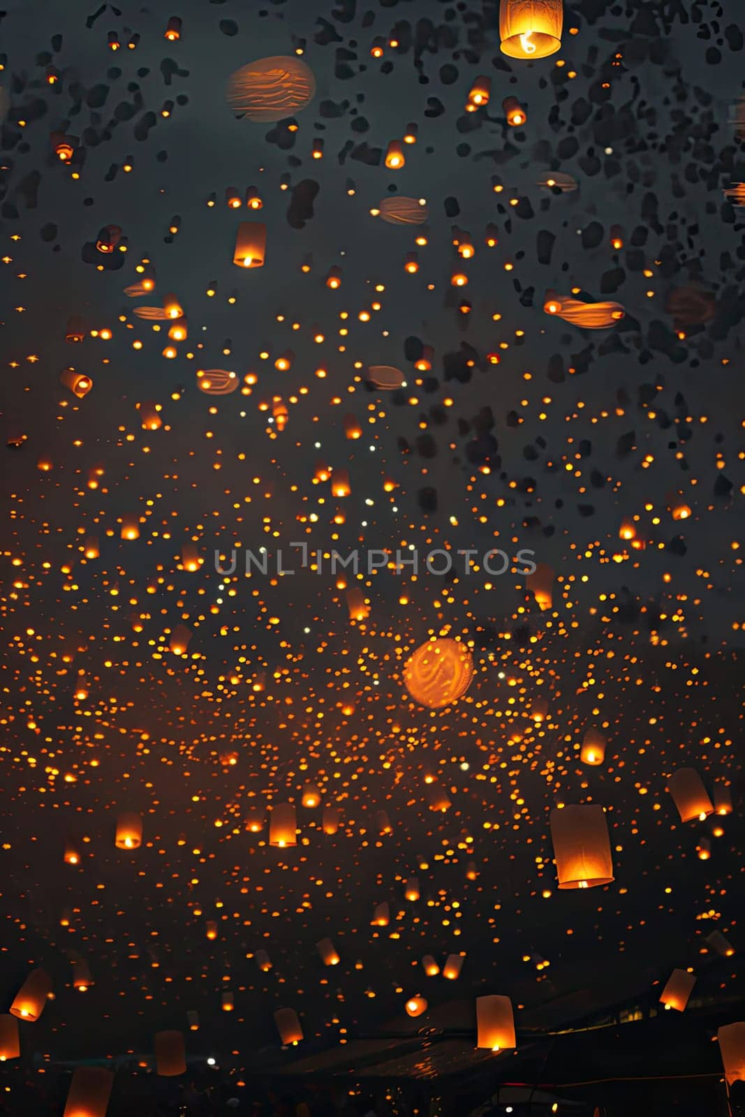 Lantern Festival in China sky. Selective focus. by yanadjana