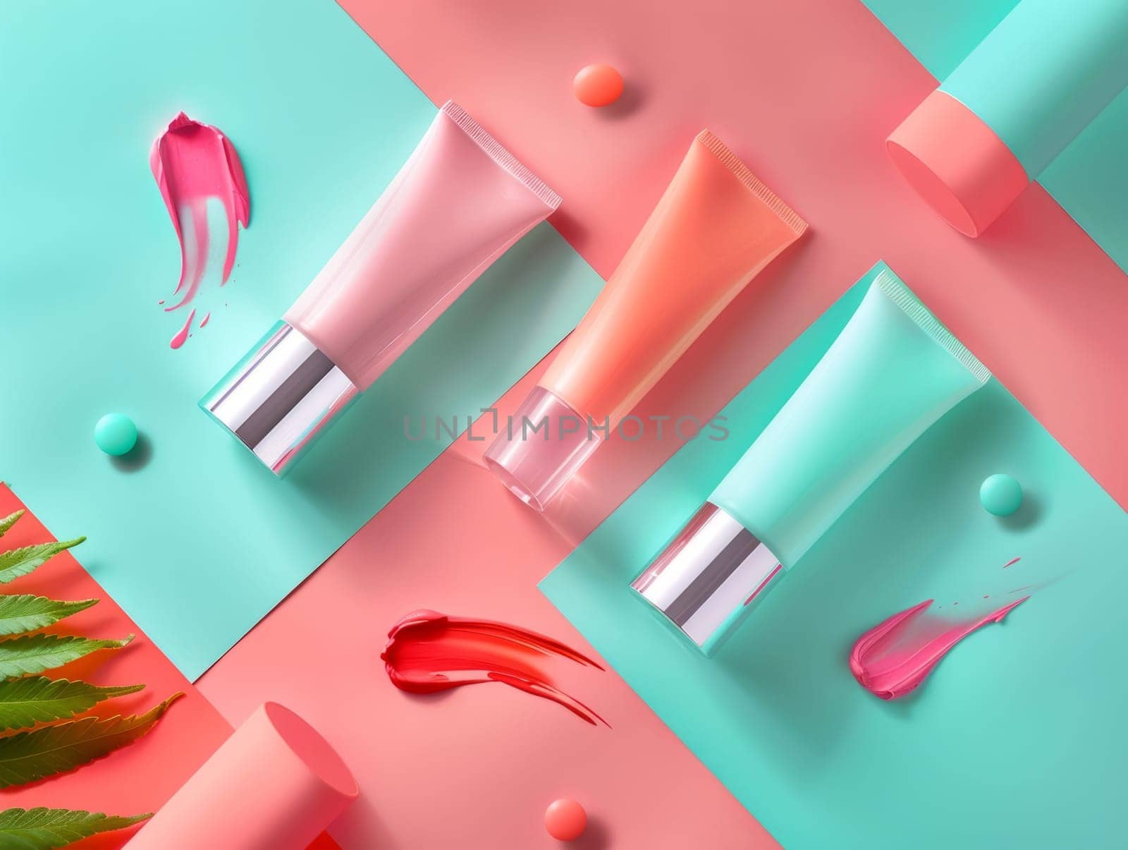 Colourful Bright Cosmetic and Body Care Products Mockup. Luxury Modern Product Presentation. by iliris