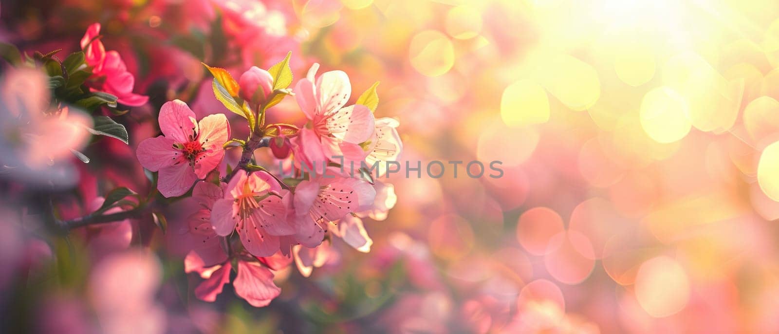 A close up of a pink flower with a blurry background by AI generated image by wichayada