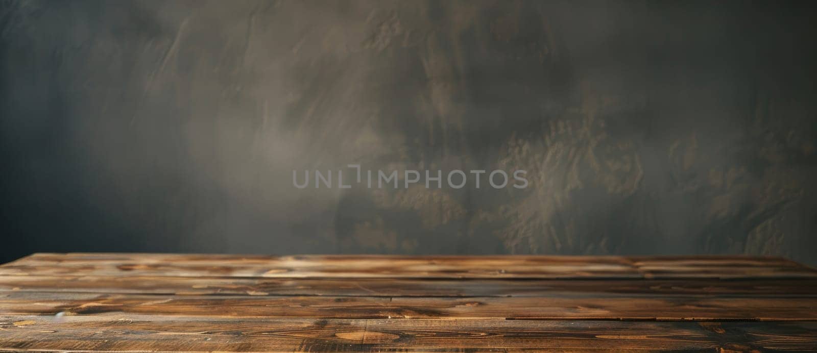 A wall with a wooden shelf on it by AI generated image by wichayada