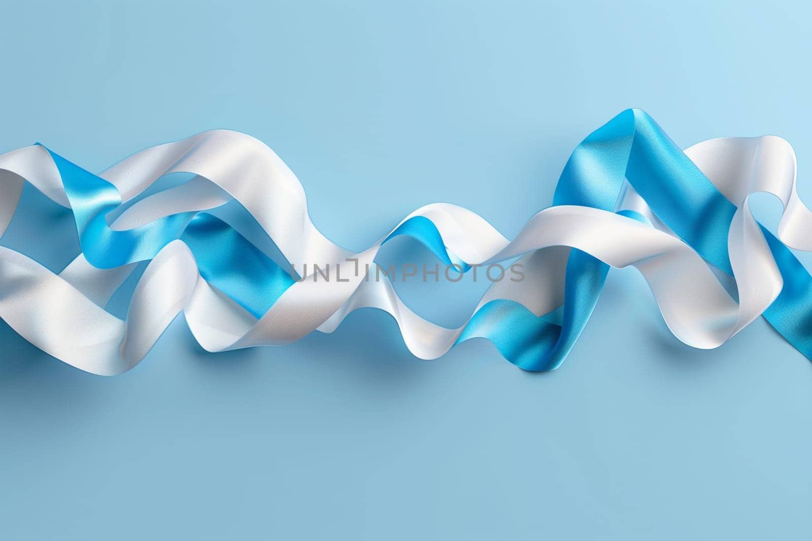 Blue and White Ribbon on Blue Background by Sd28DimoN_1976