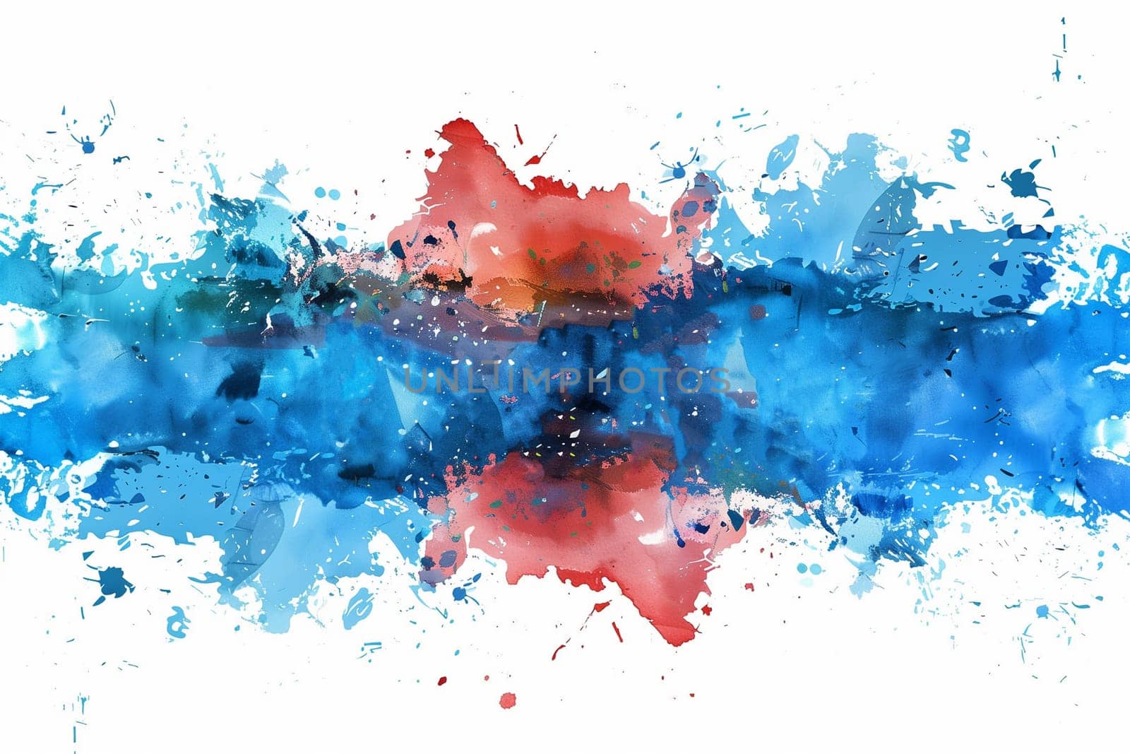 Blue and Red Paint Splattered on White Background by Sd28DimoN_1976