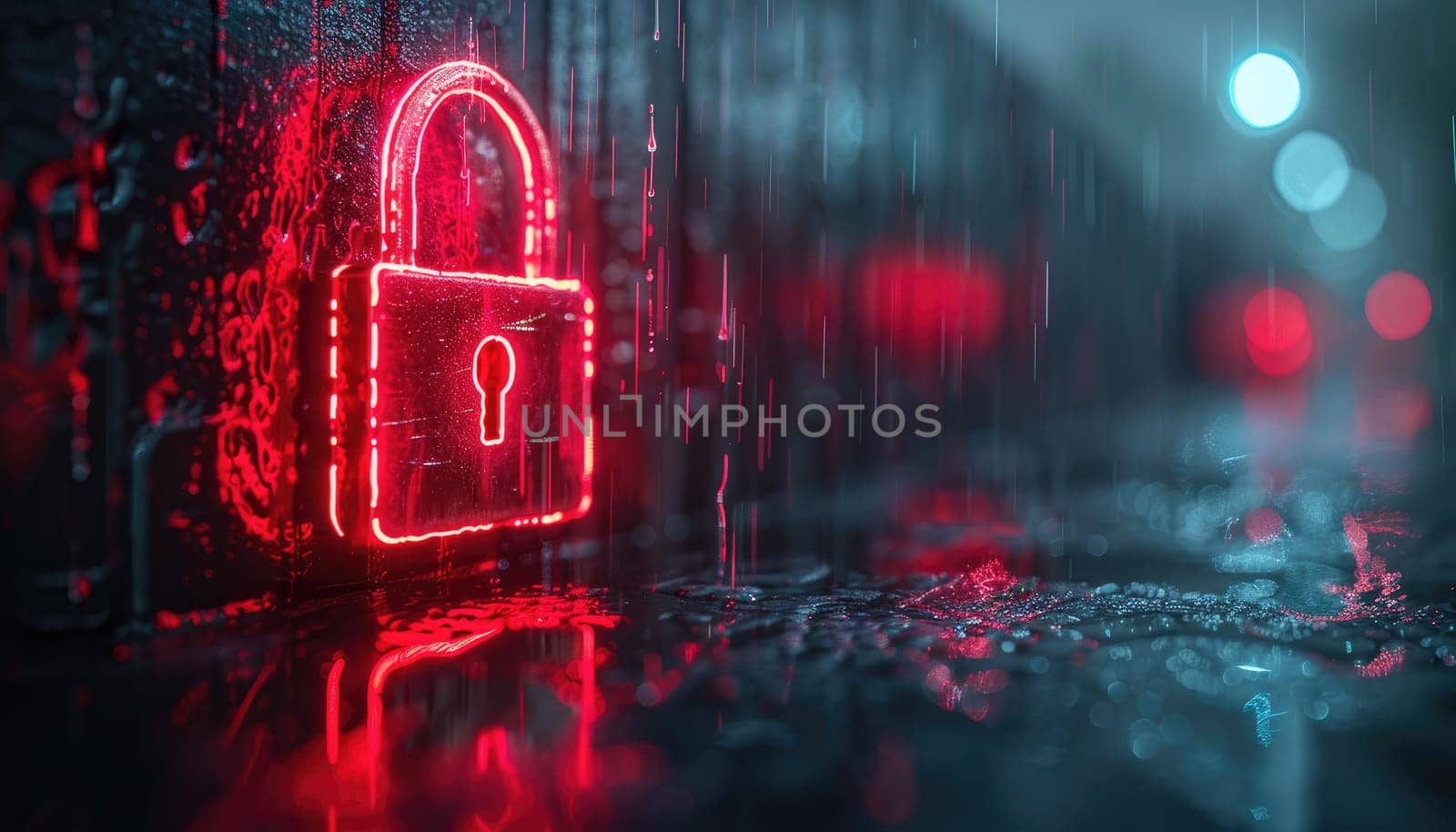 A red key is on a dark background by AI generated image.